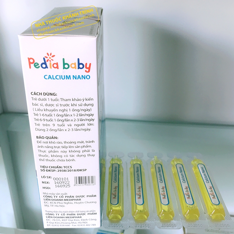 Siro calci Pedia Baby Calcium Nano - bổ sung canxi cho trẻ