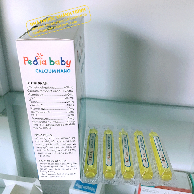 Siro calci Pedia Baby Calcium Nano - bổ sung canxi cho trẻ