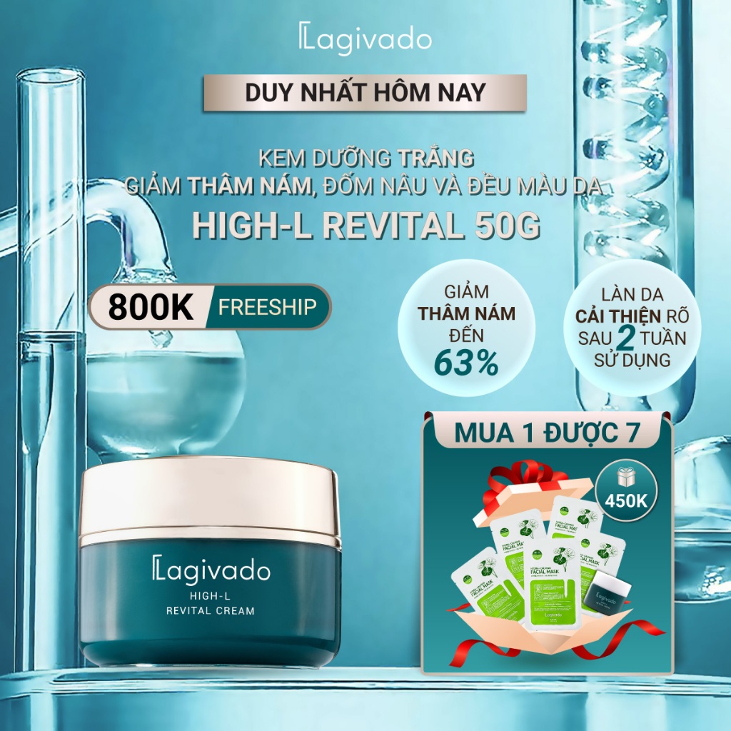 Kem dưỡng mờ thâm nám, đốm nâu Lagivado High-L Revital Cream với Fragaria vesca 51,4% - 50 g