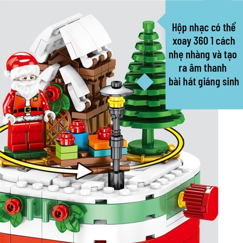 Đồ Chơi Lắp Ráp LEGO Mô Hình Hộp Nhạc Ông Già Noel Santa Claus Giáng Sinh Merry Christmas SEMBO 601090 Với 230+ PCS00