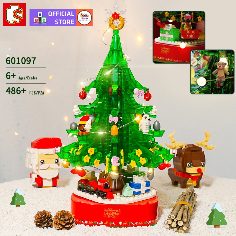 Đồ Chơi Lắp Ráp LEGO Mô Hình Hộp Nhạc Cây Thông Noel, Giáng Sinh Merry Christmas SEMBO 601097 Với 480+PCS
