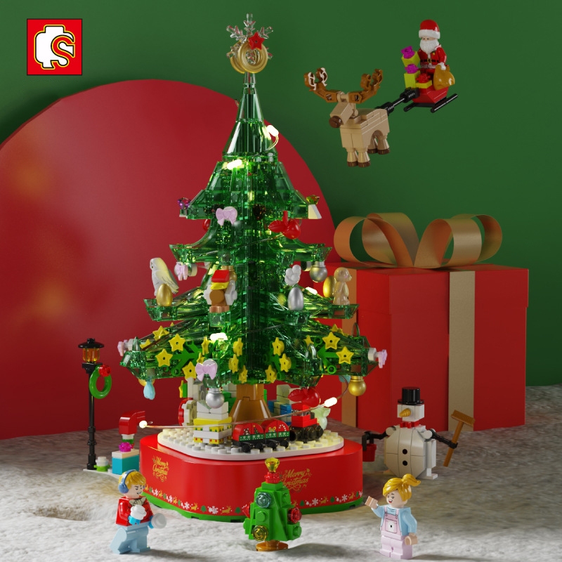 Đồ Chơi Lắp Ráp LEGO Mô Hình Hộp Nhạc Cây Thông Noel, Giáng Sinh Merry Christmas SEMBO 601097 Với 480+PCS