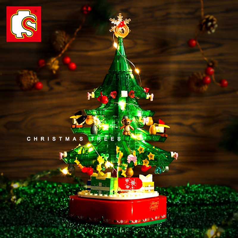 Đồ Chơi Lắp Ráp LEGO Mô Hình Hộp Nhạc Cây Thông Noel, Giáng Sinh Merry Christmas SEMBO 601097 Với 480+PCS