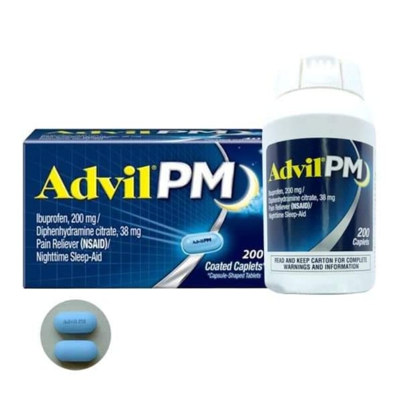 Viên uống Ád.vil P.M giúp ngủ ngon - ádvil liqui gels 200mg 200 viên của Mỹ