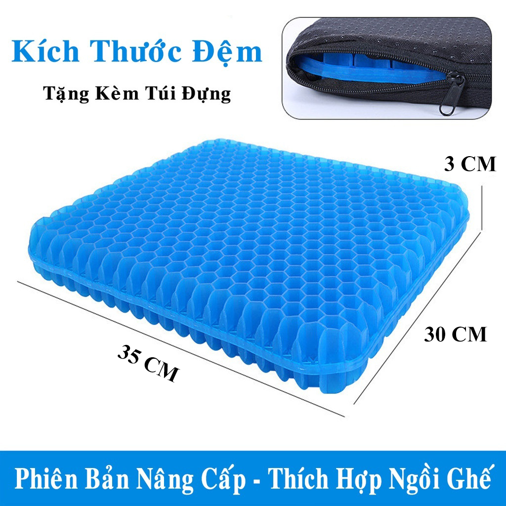 Đệm ngồi 2 lớp thoáng khí JIASHI, nệm ngồi 2 lớp tổ ong thoát khí chống đau mỏi lưng ngồi ghế văn phòng, ô tô DNT01