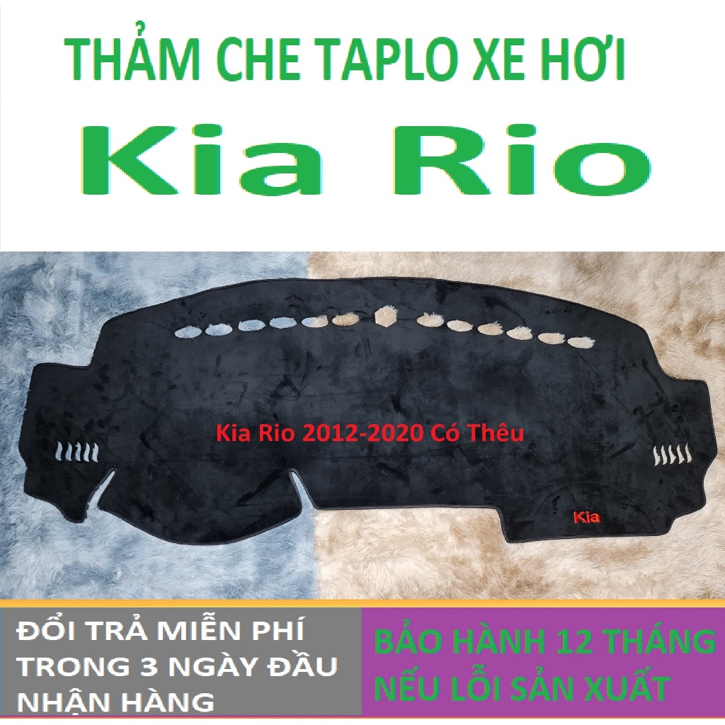 Thảm Taplo Kia Rio,Thảm Lót Taplo Xe Hơi Cao Cấp Hàng 3 Lớp Có Chống Trượt,Da Đẹp Bảo Hành 12 Tháng