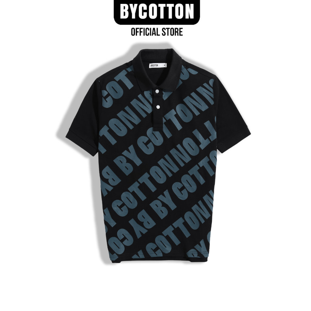 [Mã BYCO30P giảm ngay 30%] Áo Thun Nam Cao Cấp Polo Đen In BY COTTON