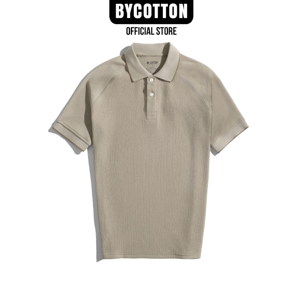 Áo Thun Nam Cao Cấp Polo Gân Nâu Nhạt BY COTTON