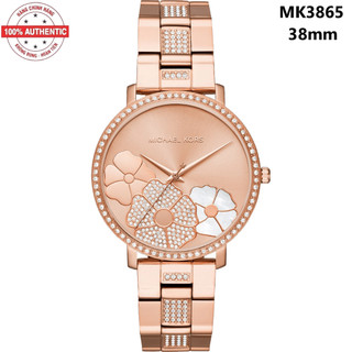 [New] Đồng Hồ Nữ Michael Kors MK3865 Mặt Hoa Dây Kim Loại Màu Vàng Hồng 38mm