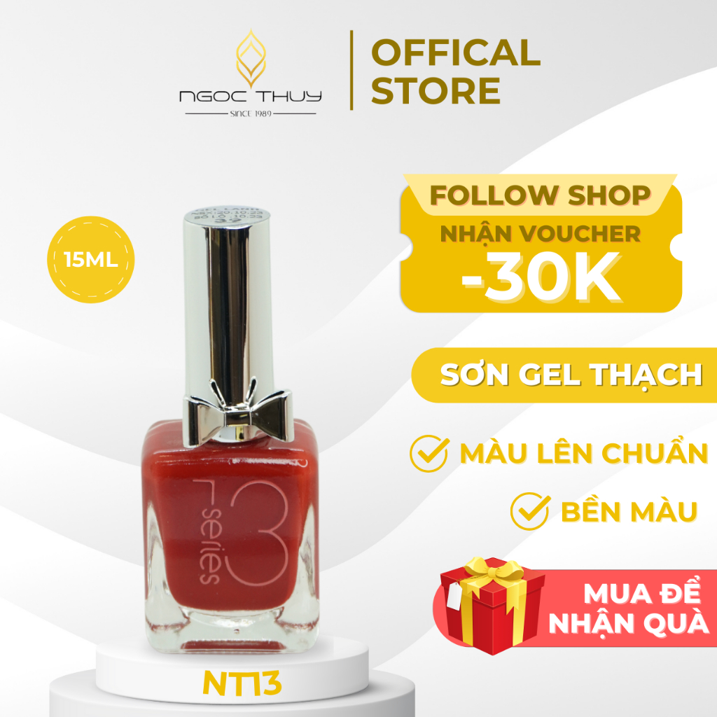 Sơn Móng Tay Gel Lạnh Không Hơ Máy Ngọc Thủy Nail 15ml - Mã NT13 | TONE ĐỎ