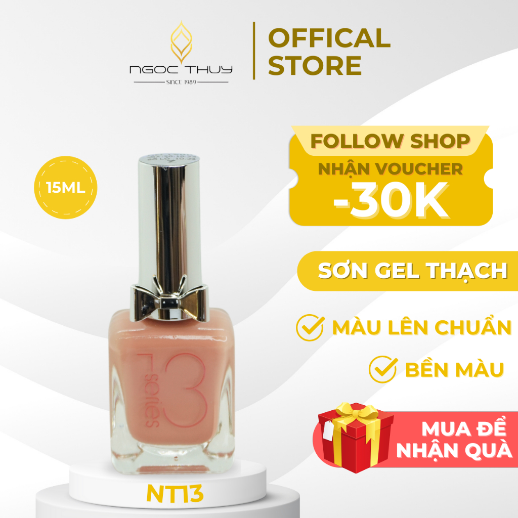 Sơn Móng Tay Gel Lạnh Không Hơ Máy - Ahever - Ngọc Thủy Nail 15ml - Mã NT13 | TONE NÂU