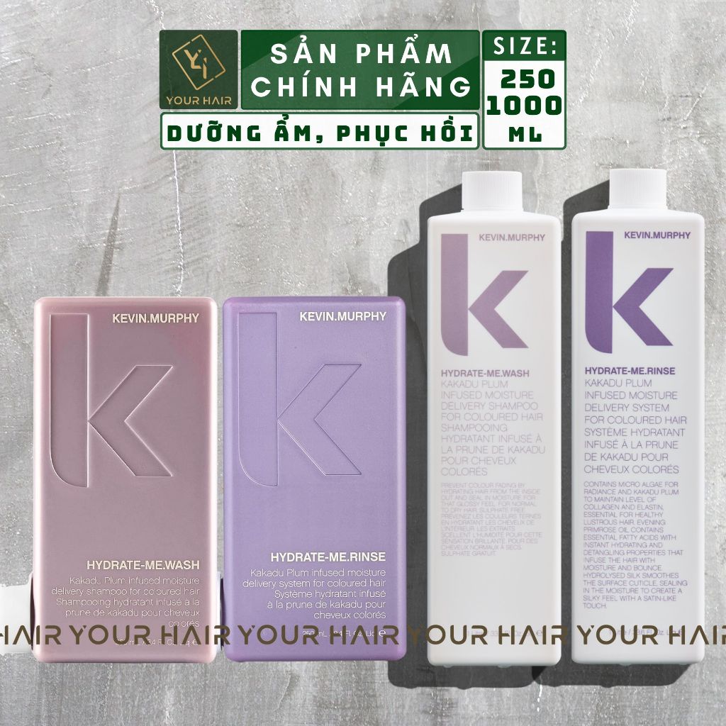 COMBO GỘI XẢ Dưỡng ẩm phục hồi cho tóc khô Kevin Murphy HYDRATE-ME.WASH & RINSE 250ml | 1000ml