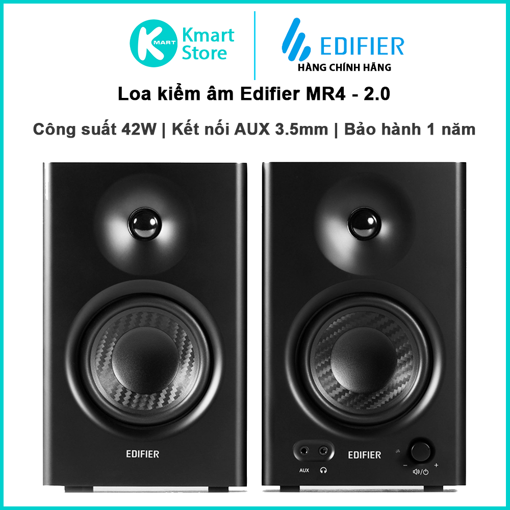 Loa kiểm âm Edifier MR4 - Công suất 42W - Driver Bass 4 Inch - Hàng chính hãng