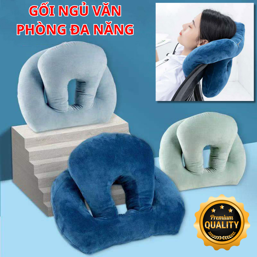 Gối văn phòng ngủ trưa đa năng 3 trong 1. Đệm gối ngủ đa năng (kê đầu, kê cổ, tựa lưng, ôm ngủ trưa) êm ái tiện lợi