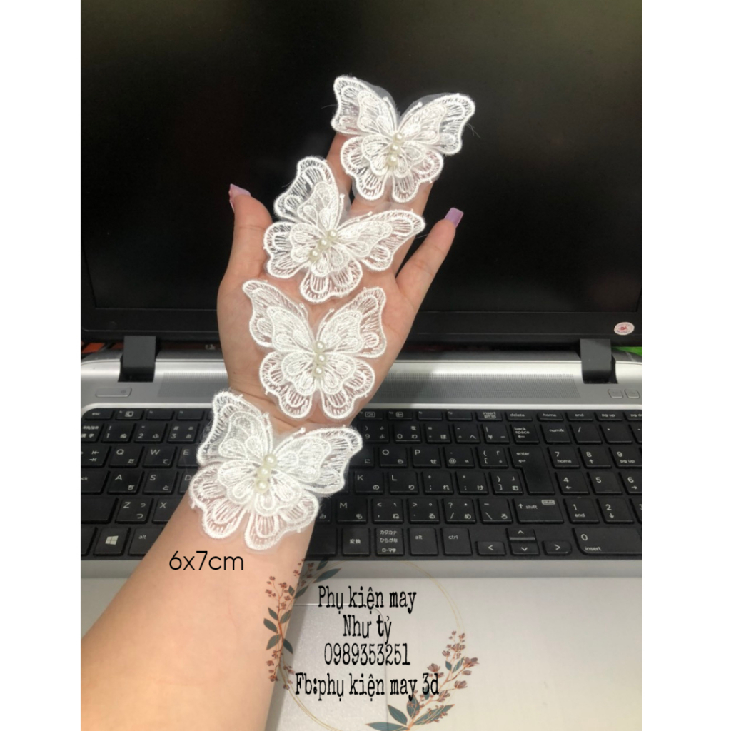 Combo 5 hồ điệp thêu ren chỉ xinh xắn