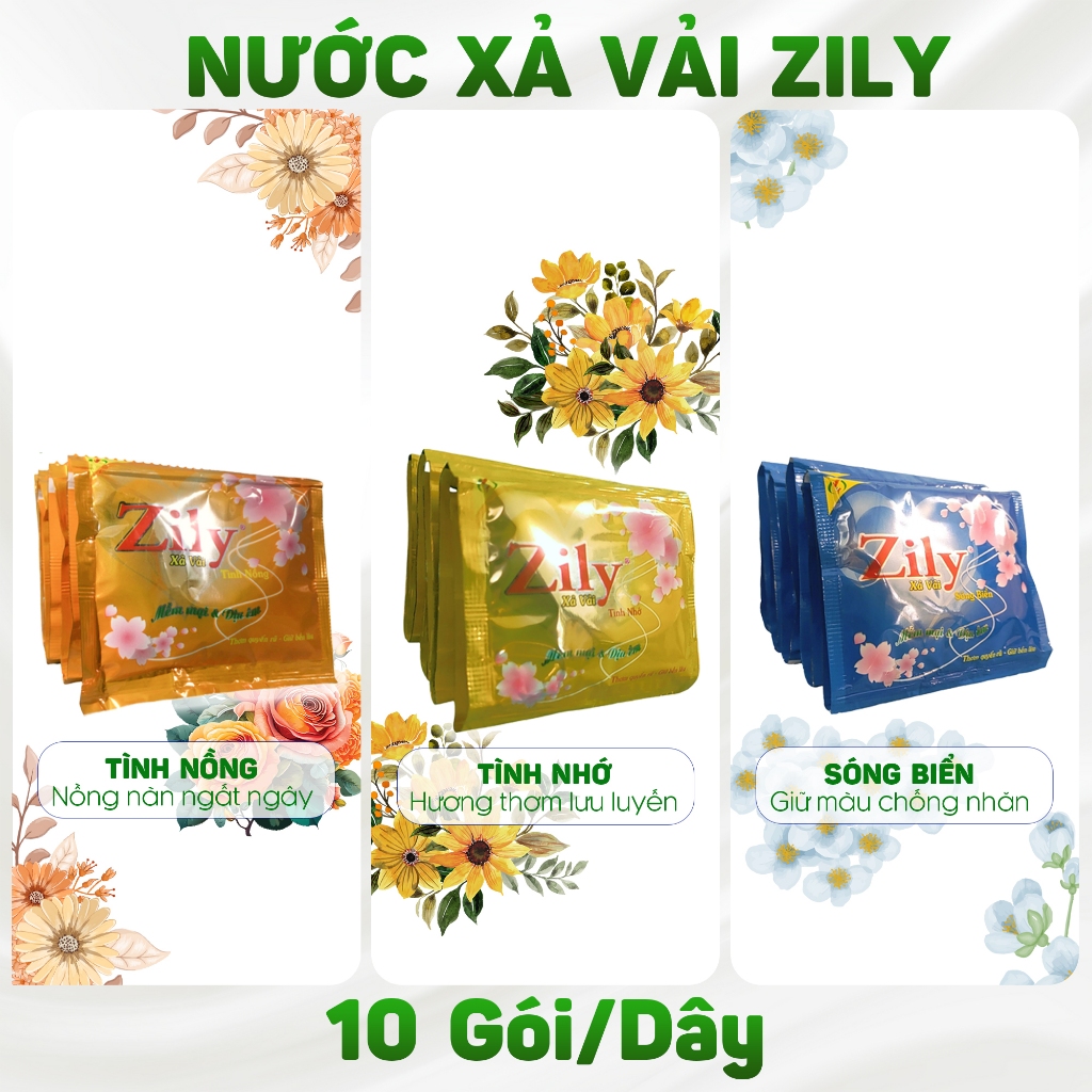 Nước Xả Vải Zily 22ml - 10 Gói/ Dây