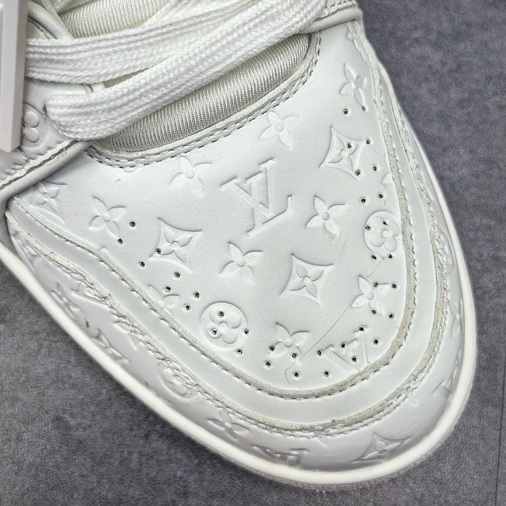 Giày Cao Cấp Thể Thao Sneaker L/V Trai.ner #54 White Trắng Full Dập Vân + freeship + Tặng Tất
