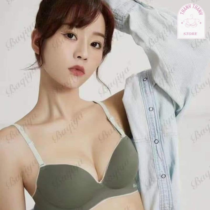 Áo Ngực Su Không Gọng Nâng Ngực Tạo Khe Hai Dây Cài Sau Đệm Dày Qủa Chéo k92