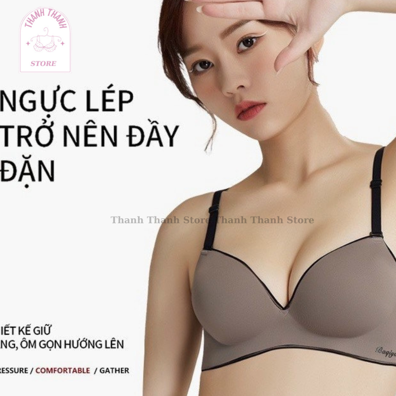 Áo Ngực Su Không Gọng Nâng Ngực Tạo Khe Hai Dây Cài Sau Đệm Dày Qủa Chéo k92