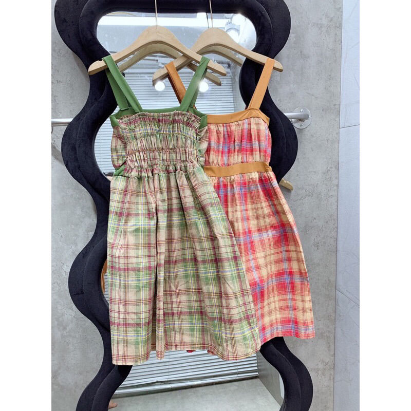 Set babydoll sọc xanh dễ thương, có quần, bầu bí bon chen