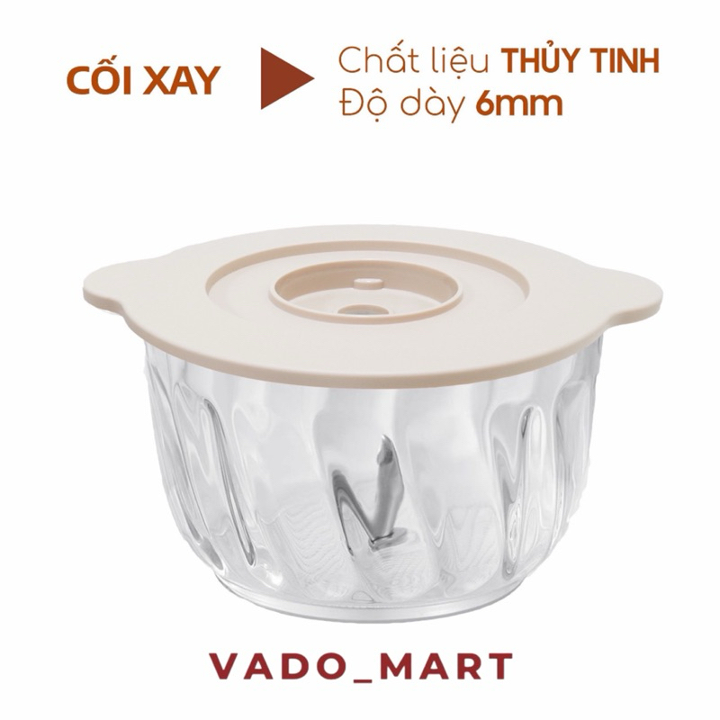 Máy Xay Thịt Mini Đa Năng SEKA 4 Lưỡi Cối Thuỷ Tinh Công Suất 500W Bảo Hành 12 Tháng