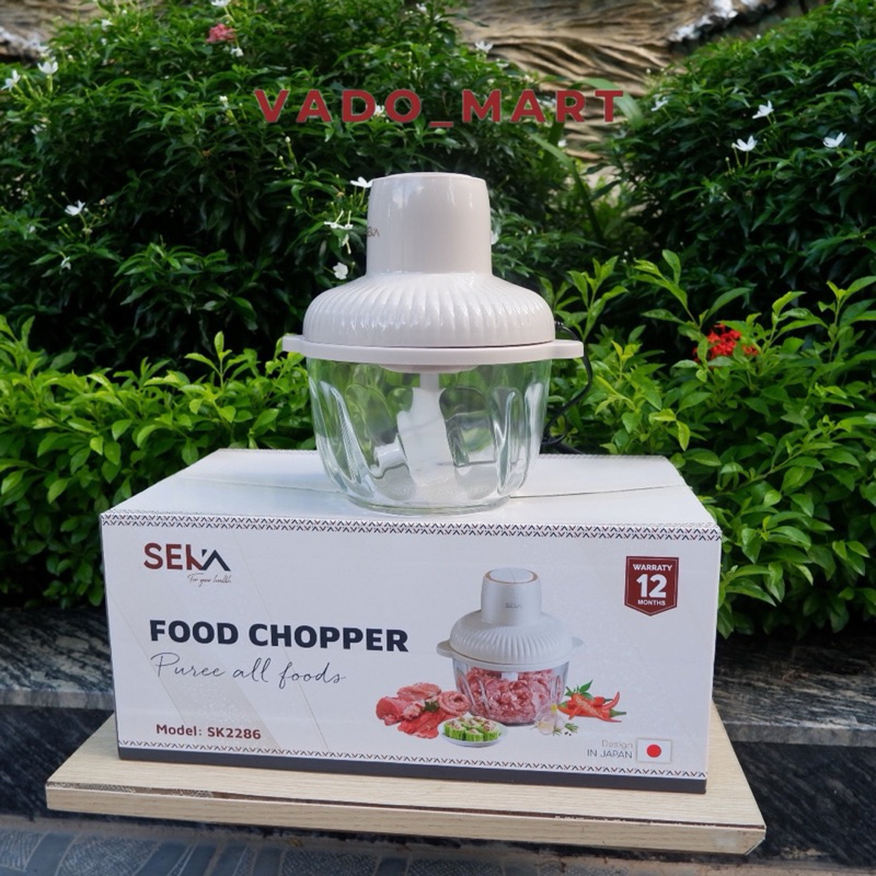 Máy Xay Thịt Mini Đa Năng SEKA 4 Lưỡi Cối Thuỷ Tinh Công Suất 500W Bảo Hành 12 Tháng
