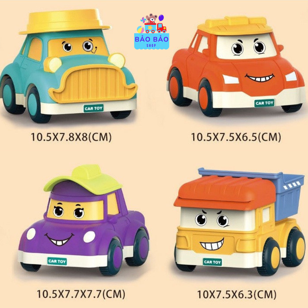 Bộ 8 xe Đồ chơi poli To chạy đà Món Quà Cho Bé