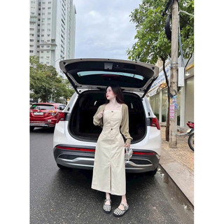 Set đầm midi kèm áo khoác ngoài