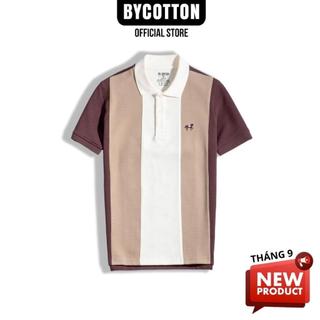 Áo thun nam cao cấp polo gân phối 3 màu by cotton