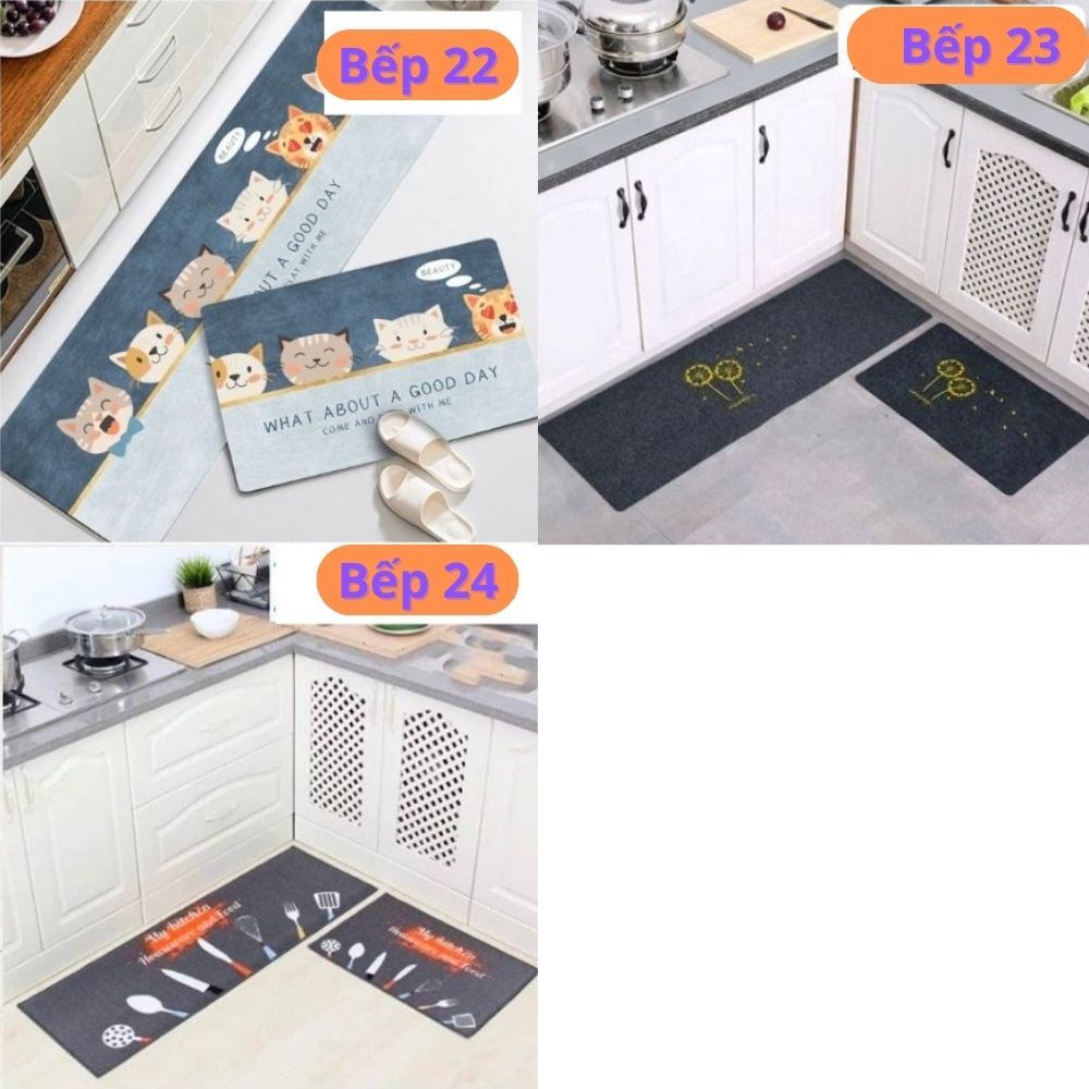 BỘ 2 THẢM BẾP DÀI ⚡️ THẢM LAU CHÂN NHÀ BẾP 3D CHỐNG TRƠN TRƯỢT NHƯ HÌNH