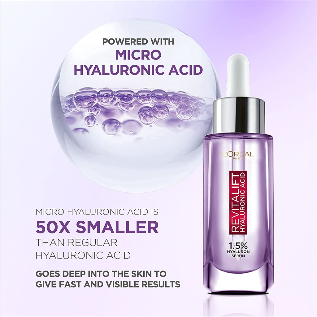 Serum siêu cấp ẩm & giảm nếp nhăn L'Oreal Paris Revitalift Pure Hyaluronic Acid 1.5% 30ml