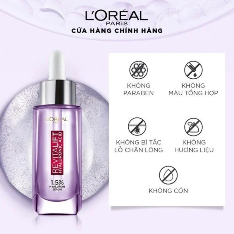 Serum siêu cấp ẩm & giảm nếp nhăn L'Oreal Paris Revitalift Pure Hyaluronic Acid 1.5% 30ml