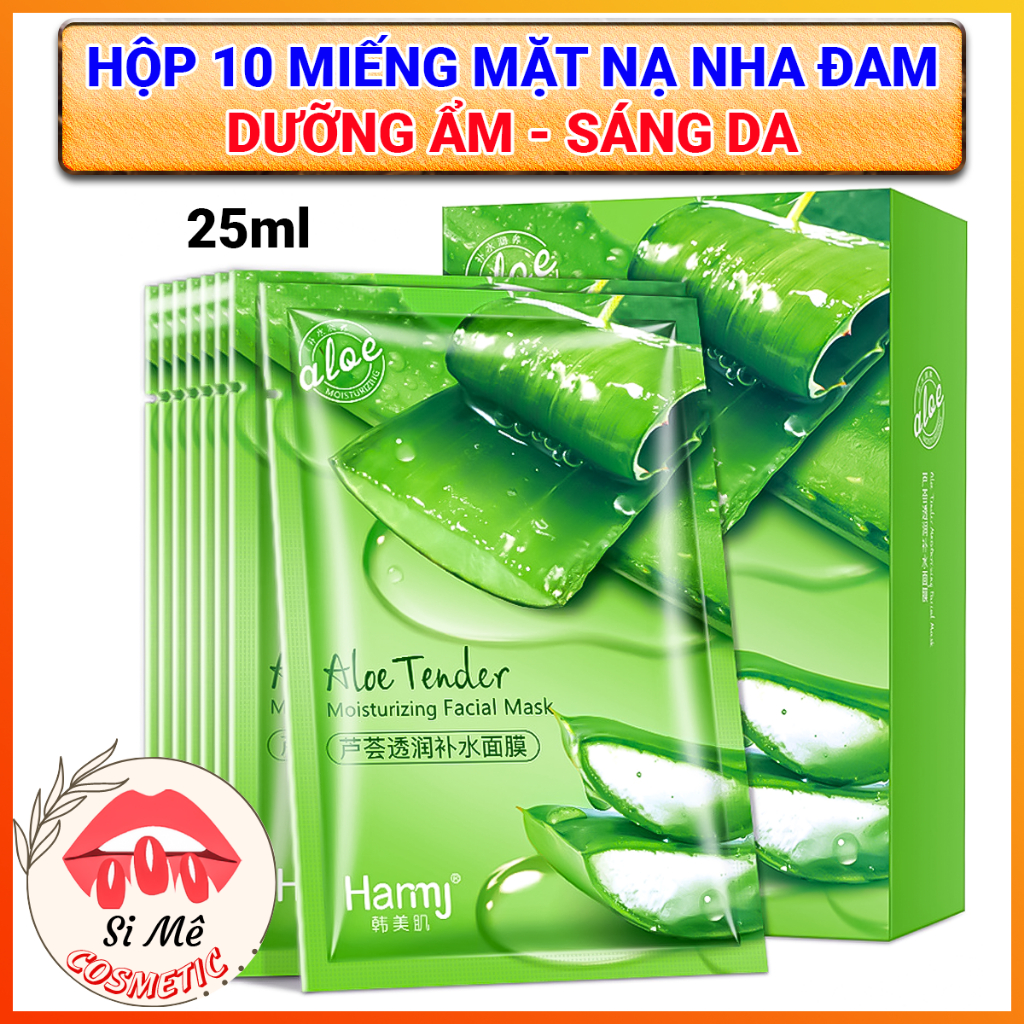 Hộp 10 Miếng Mặt Nạ Nha Đam HOMER Chiết Xuất Từ Nha Đam, Cam Tươi – Bổ Sung Độ Ẩm, Dưỡng Da Sáng Mịn