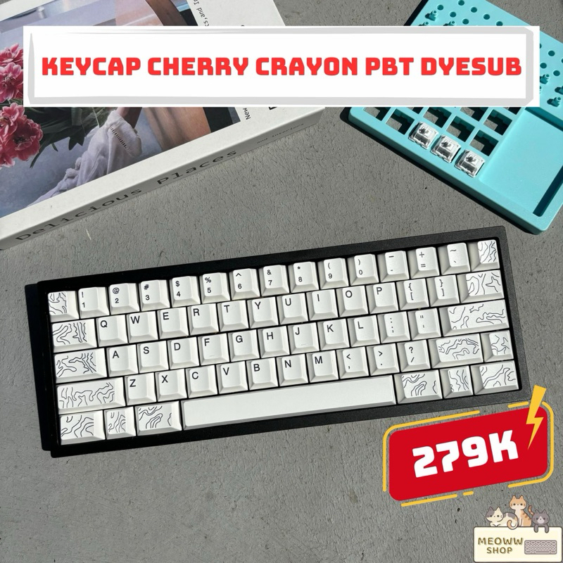 Keycap Crayon PBT dyesub hoạ tiết đẹp cho bàn phím cơ giá rẻ