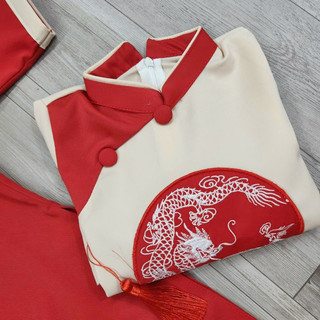 (8-43kg) Set áo dài bé trai Cát Tường kèm quần lụa đen
