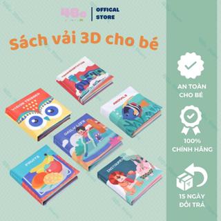 Sách vải cho bé Tiếng anh, đa tương tác kích thích trí não, các giác quan cho bé, an toàn tuyệt đối 4Be