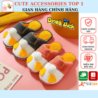 Dép bông đi trong nhà vịt donald siêu xinh, ấm áp chống trơn trượt cho nam nữ a137 cute accessories top 1