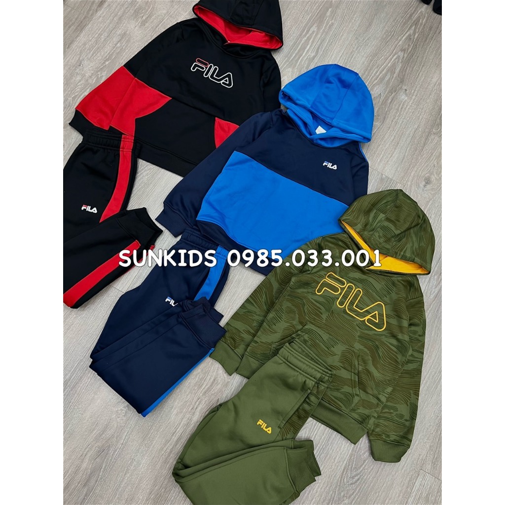 Bộ nỉ thể thao bé trai Fi la 3 màu