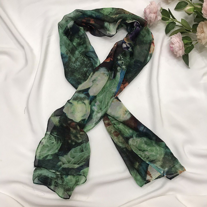 Khăn Quàng Lớn 70cm x 150cm - Chất Liêu Voan, Lụa - Giá Rẻ - Hoa văn Sang Trọng.