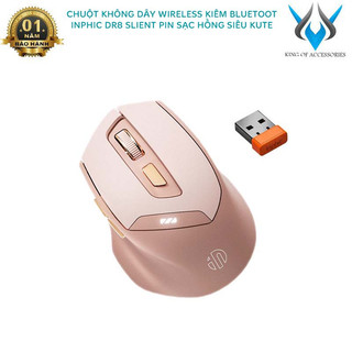 Chuột không dây bluetooth kiêm wireless INPHIC DR8 pin sạc - Silent click cực êm, pin trâu, chắc tay Phụ kiện 1986
