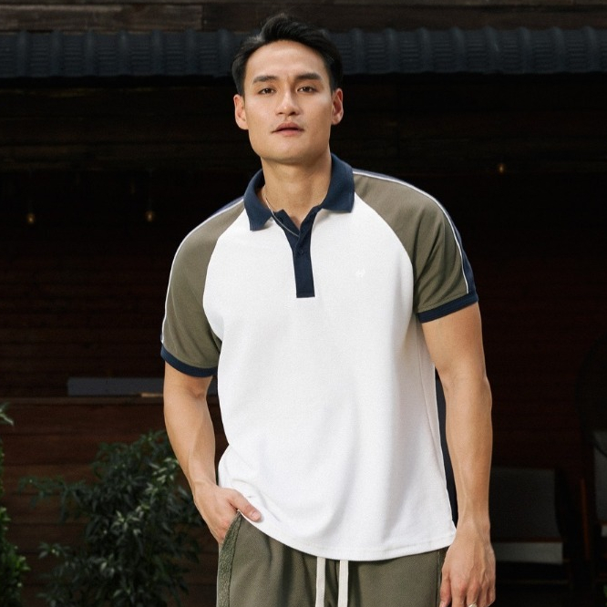 Áo thun nam Polo ICONDENIM Border Raglan chất Cotton mềm mại co giãn phối viền thanh lịch - PLID0101