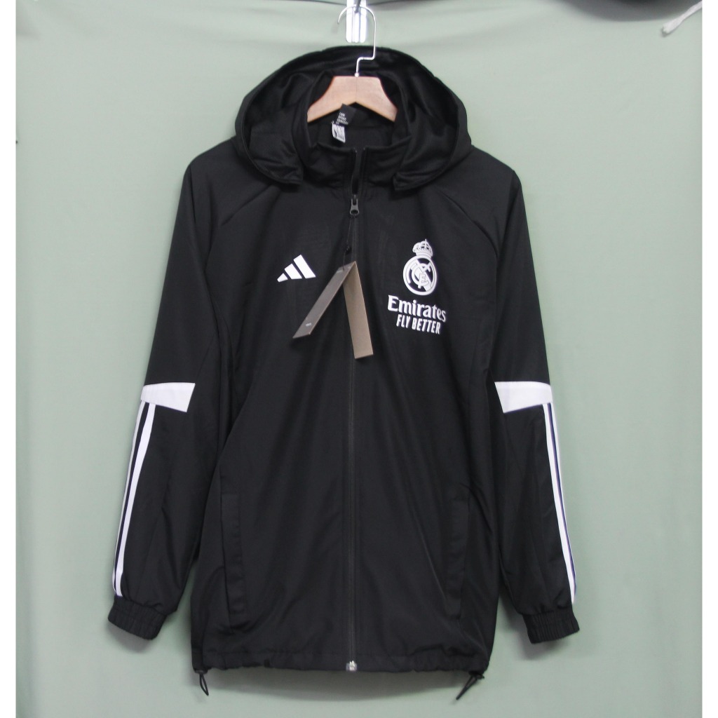Áo Khoác Real Madrid Trắng - Đen Mẫu mới nhất 2023/2024