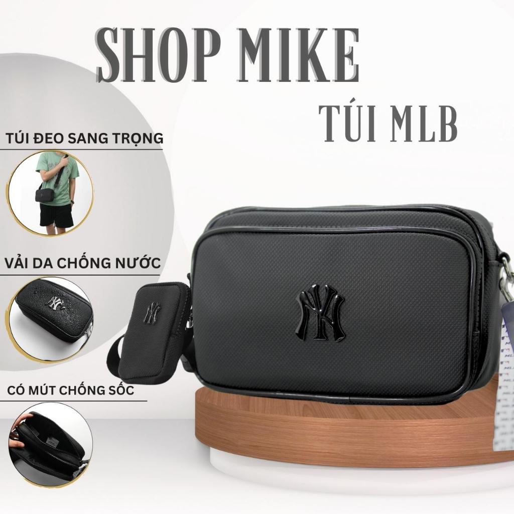 Túi đeo chéo mlb cao cấp , Túi đeo chéo nam nữ màu đen vải da si chống nước phong cách trẻ trung _ SHOP MIKE TX02