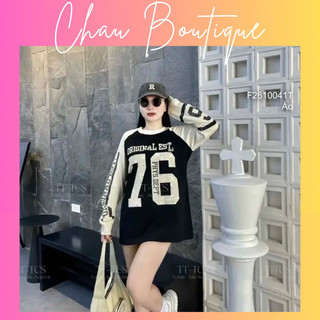 Áo thun tay dài phối hình chữ năng động! chausstore