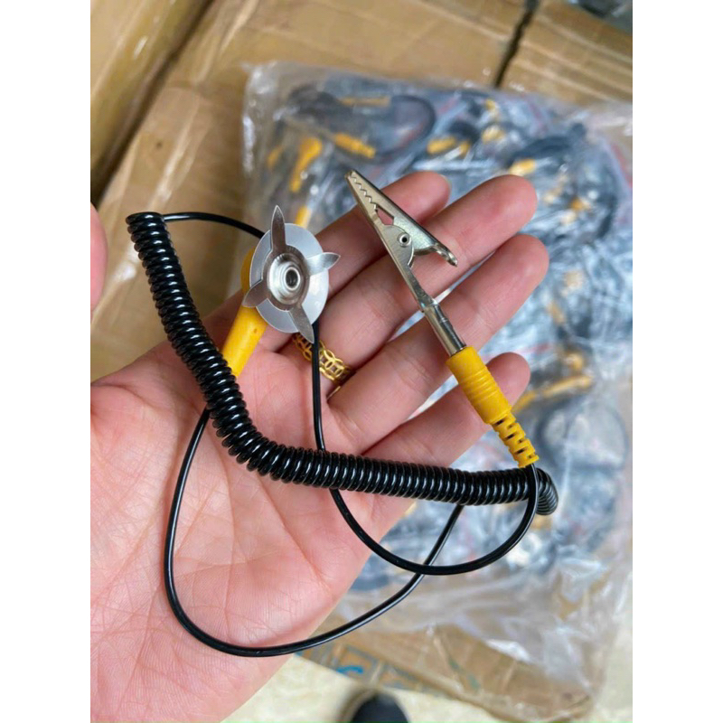 Dây tiếp đất chống tĩnh điện( 1 đầu tròn 1 đầu kẹp)