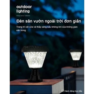 Đèn trụ cổng, đèn sân vườn, đèn trụ sân năng lượng mặt trời