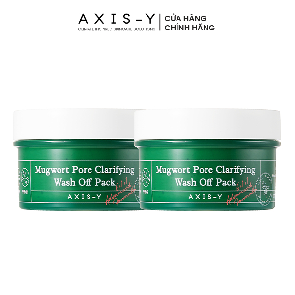 Combo 2 Axis-Y mặt nạ rửa ngải cứu Mugwort Pore Clarifying Wash Off Pack 200ml