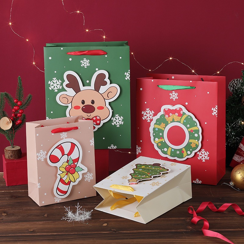 Túi quà giáng sinh túi giấy đựng quà noel nhiều mẫu TỔNG HỌP hình ông già noel, người tuyết - Vua Bao Bì