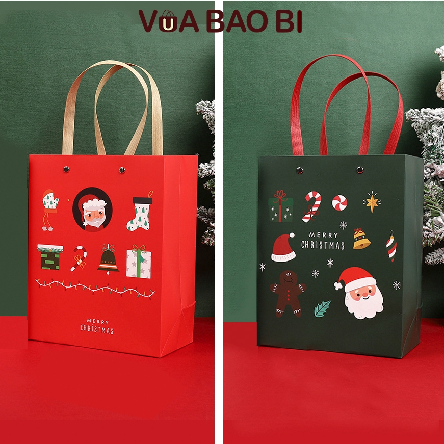 Túi giấy đựng quà Giáng sinh Noel dễ thương nhiều mẫu mới VUABAOBI