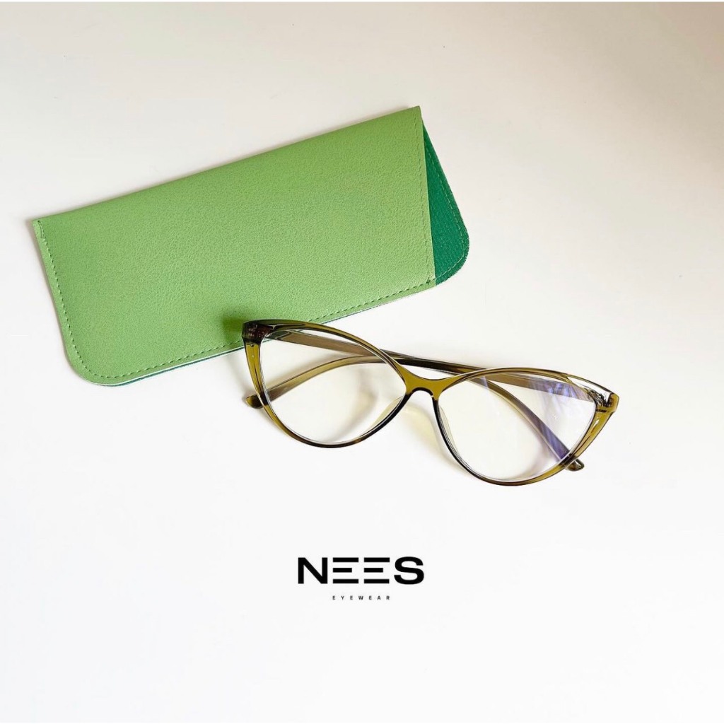 Kính cận NEES gọng mắt mèo nhựa trong 7212